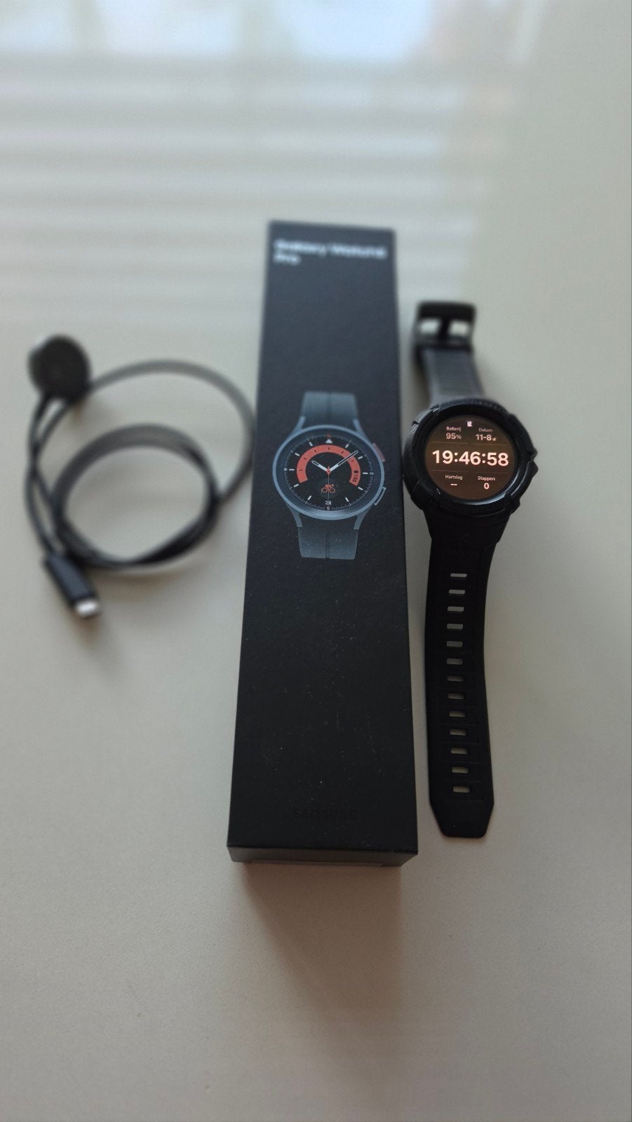 Samsung Galaxy Watch5 Pro Zwart - Zo goed als nieuw, Zwart, Ophalen of Verzenden, Zo goed als nieuw, Samsung