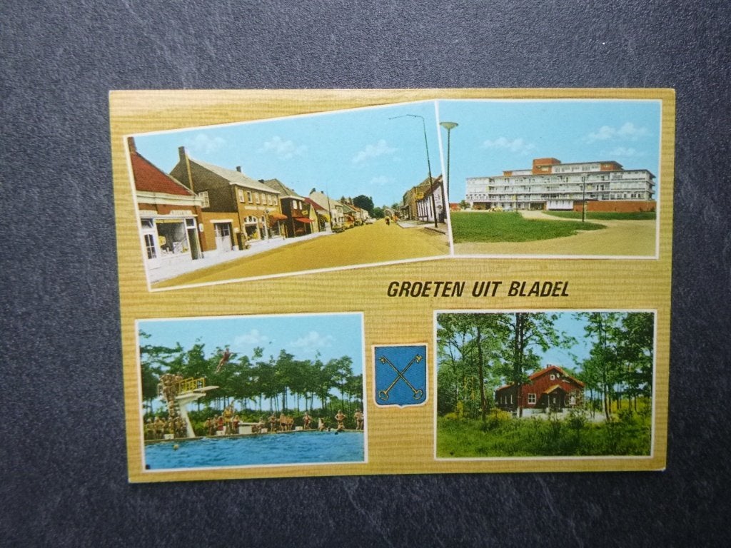 Bladel, zwembad 1972, Verzamelen, Ansichtkaarten | Nederland, Verzenden, 1960 tot 1980, Ongelopen, Noord-Brabant