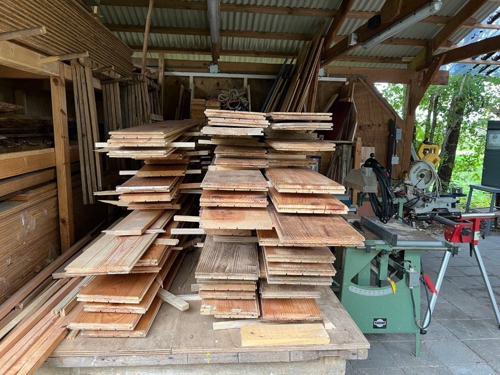 Houten vloer, Doe-het-zelf en Verbouw, Ophalen, Gebruikt, Vloerdelen of -planken, 10 m² of meer