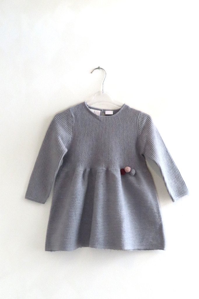 Jurkje Grijs Rib Zara mt 2-3 Years 98 (4486), Meisje, Ophalen of Verzenden, Zo goed als nieuw, Zara