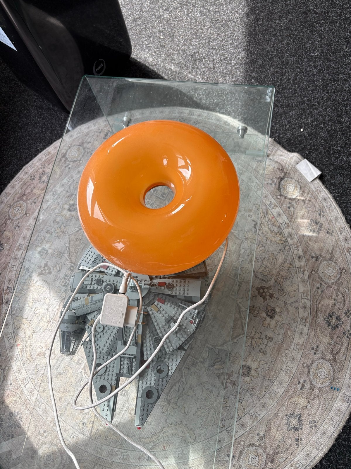 IKEA Donut Lamp - Oranje Design Tafellamp, Kunststof, Zo goed als nieuw, Oranje, Modern