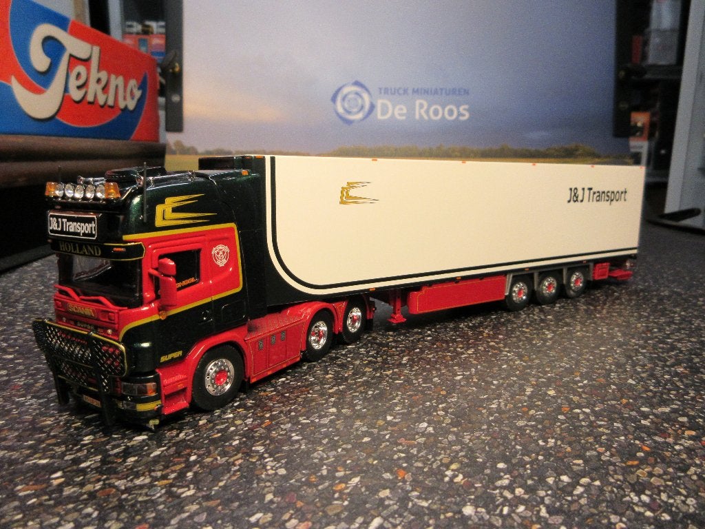 Tekno Scania 164 J&J Transport met certificaat, Hobby en Vrije tijd, Ophalen of Verzenden, Nieuw, Bus of Vrachtwagen, Tekno