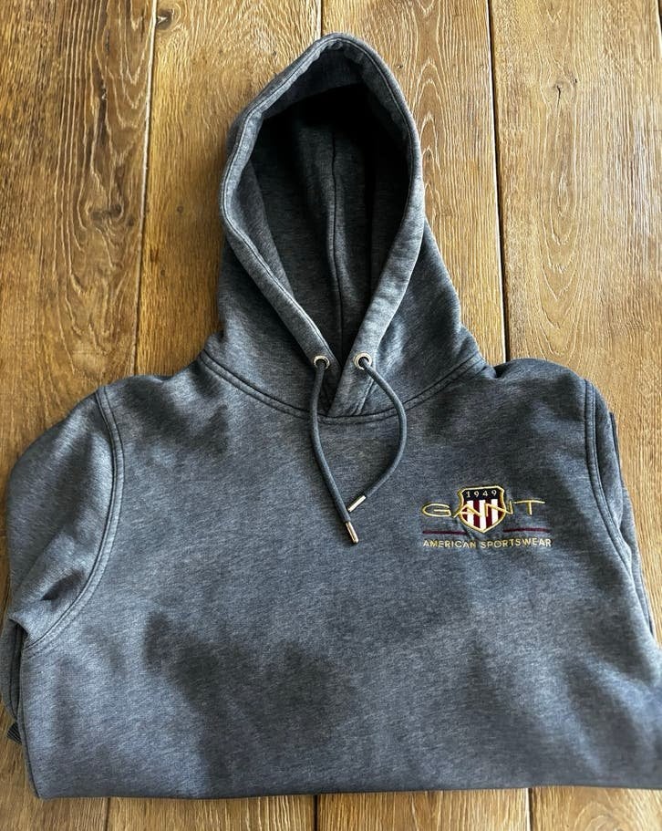 Gant Trui met capuchon - Grijs - Maat M, Ophalen of Verzenden, Zo goed als nieuw, Maat 48/50 (M), Grijs