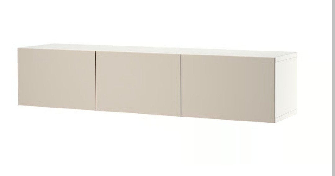 IKEA Besta tv-meubel wit met houten blad, Ophalen, Gebruikt, 150 tot 200 cm, Minder dan 100 cm