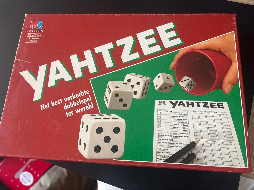 Oude Yahtzee dobbelspel van MB Spellen, Ophalen of Verzenden, Gebruikt, Overige typen