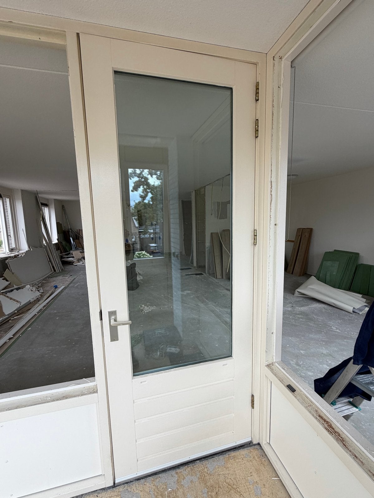 Hardhouten Buitendeur met Dubbelglas (93x245 cm) - Nieuwstaa, Doe-het-zelf en Verbouw, Deuren en Horren, Ophalen, 80 tot 100 cm