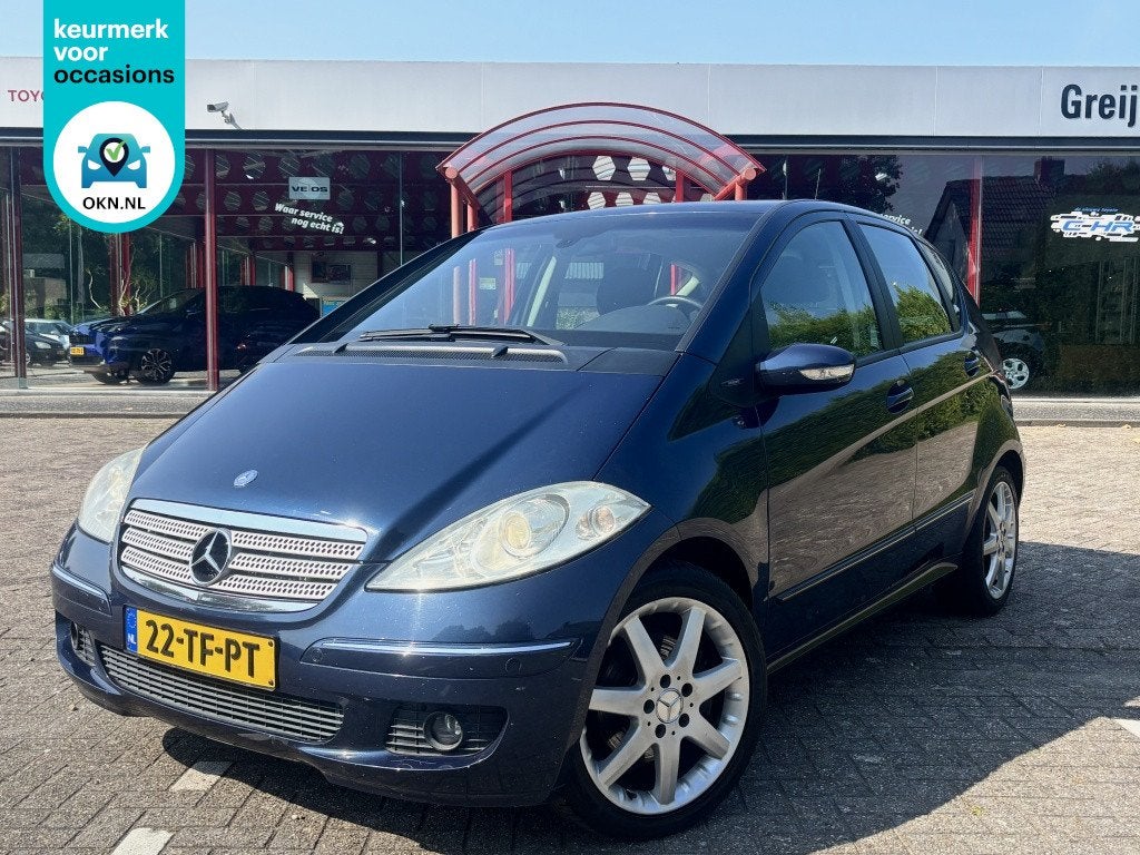 Mercedes-Benz A-Klasse 200 Turbo Avantgarde Automaat | Cruis, Auto's, Mercedes-Benz, Gebruikt, Zwart, 4 cilinders, Blauw