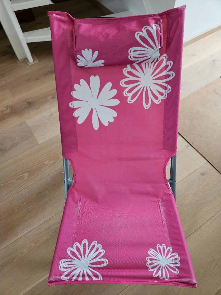 2 lage lig- / kampeer- / strandstoelen inklapbaar opvouwbaar, Tuin en Terras, Tuinstoelen, Ophalen, Zo goed als nieuw, Kunststof