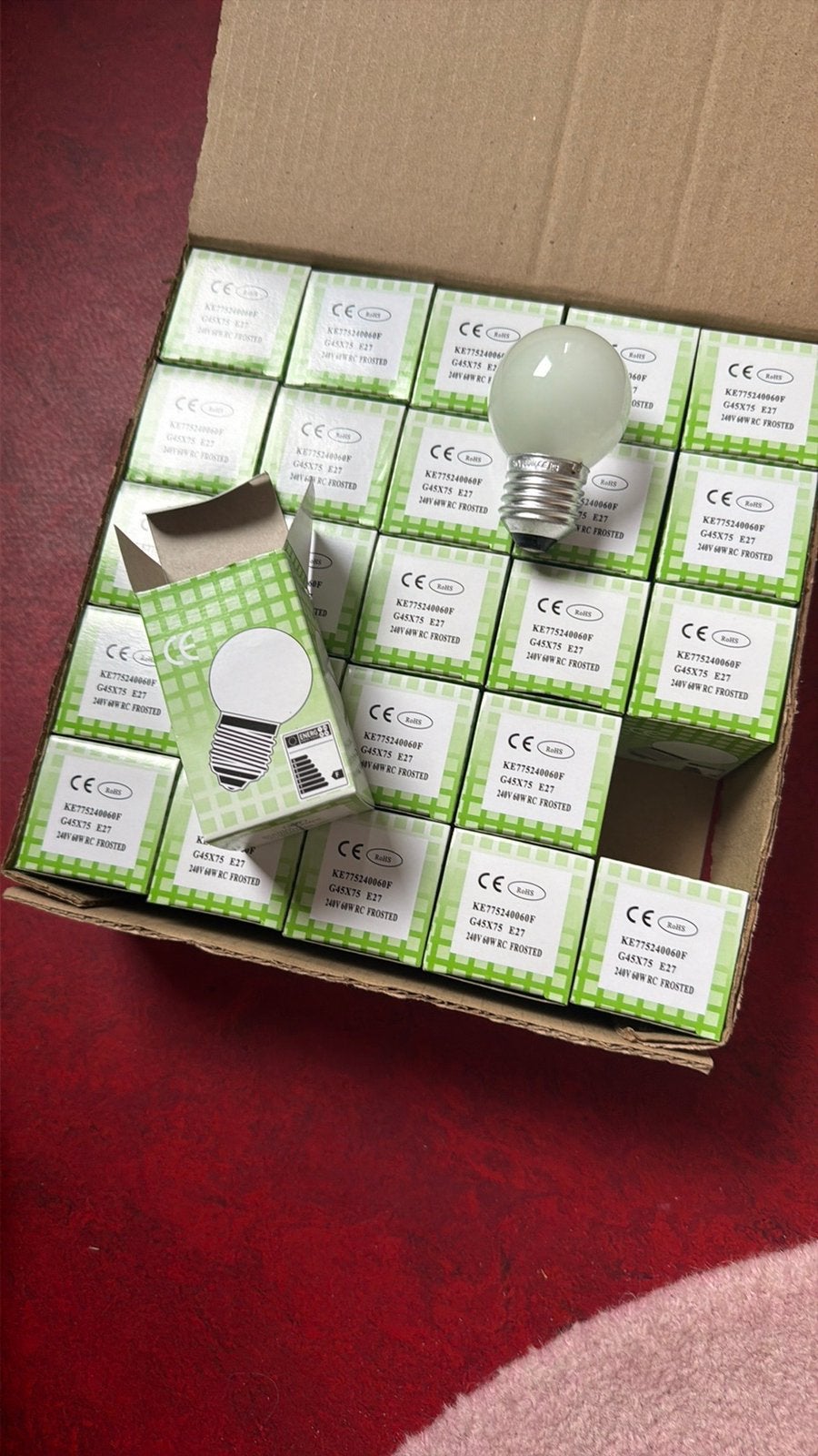 Lamp bolletje 60 watt mat E 27 fitting, 30 tot 60 watt, Gloeilamp, Nieuw, Overige merken