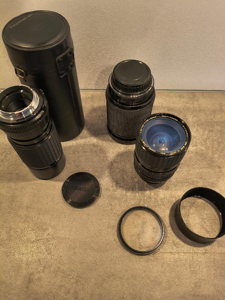 3 Analoge lenzen-1x Hanimex-2x Sigma, Ophalen of Verzenden, Gebruikt, Telelens, Zoom