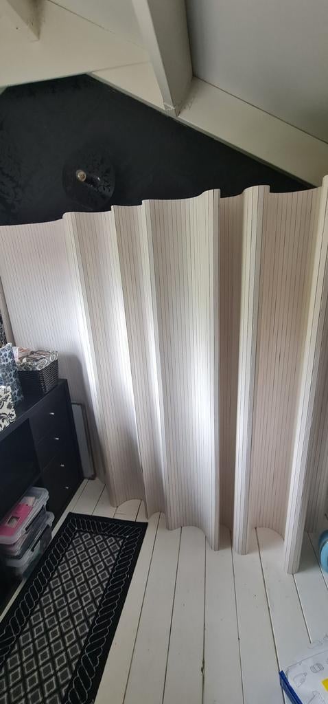 Nieuw Modern Boho Kamerscherm - Wit Gebeitst Hout, 6m breed, Huis en Inrichting, Woonaccessoires | Kamerschermen, Nieuw, Ophalen of Verzenden