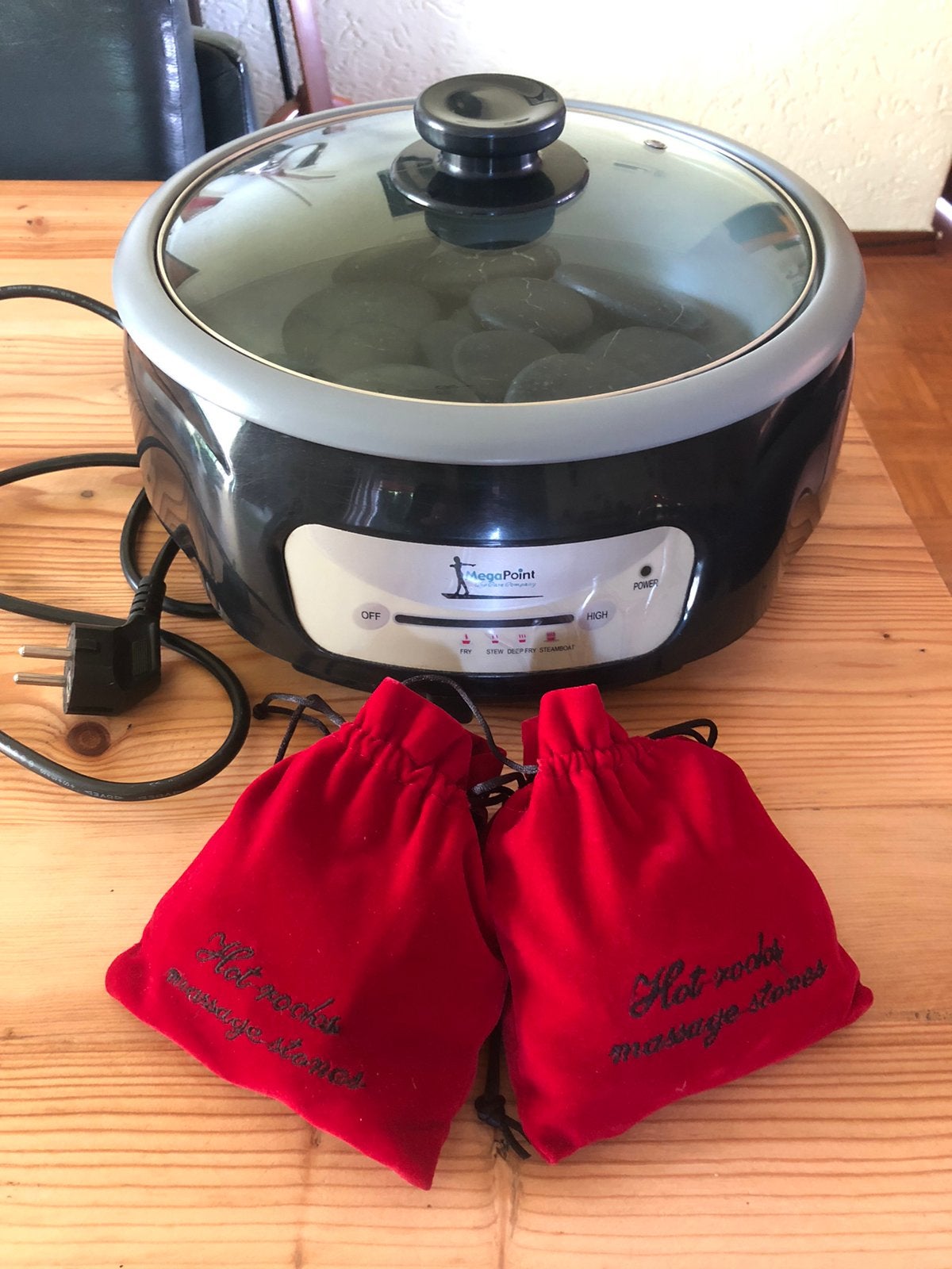 Te koop hotstone pan met hotstone massage stenen, Ophalen, Gebruikt, Hotstone