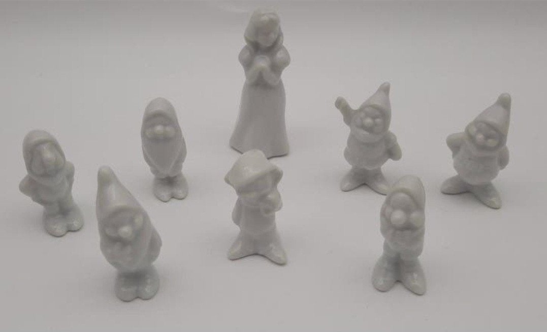 Vintage porseleinen beeldjes Sneeuwwitje en de 7 Dwergen, Verzamelen, Disney, Ophalen of Verzenden, Sneeuwwitje of Doornroosje