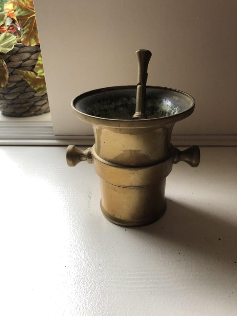 V) grote vijzel van brons ? denk ik. (738 gram), Antiek en Kunst, Ophalen of Verzenden, Brons