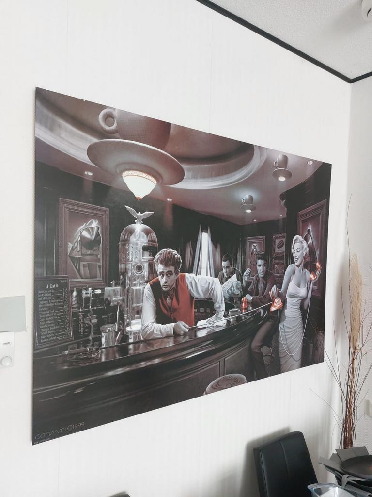 Schilderij met iconische figuren Monroe Presley Dean, Ophalen