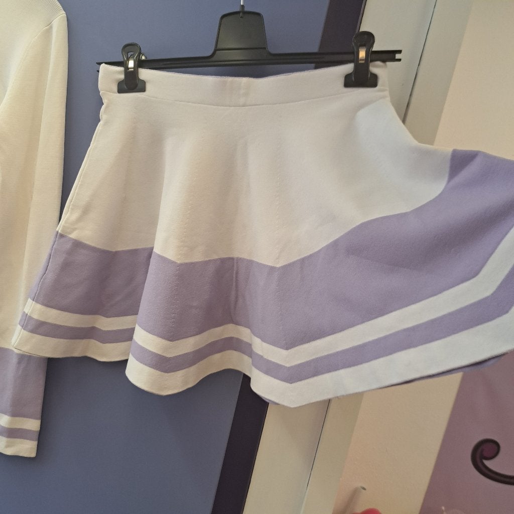 Nikkie set creme / lila paars vestje + rok mt 38/40 nr 42487, Maat 38/40 (M), Kostuum of Pak, ., Paars
