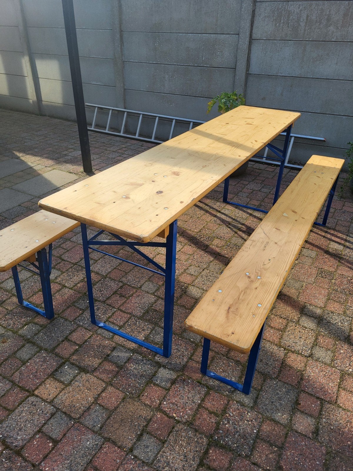 biertafel met bank biertafelels banken picknicktafel, Ophalen, Rechthoekig, Hout