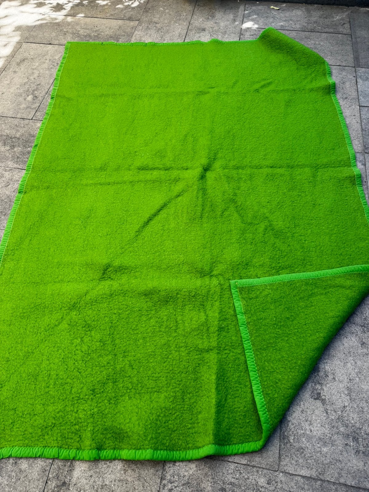 Groene wollen deken 140x210. 100%wol, Ophalen of Verzenden, Zo goed als nieuw