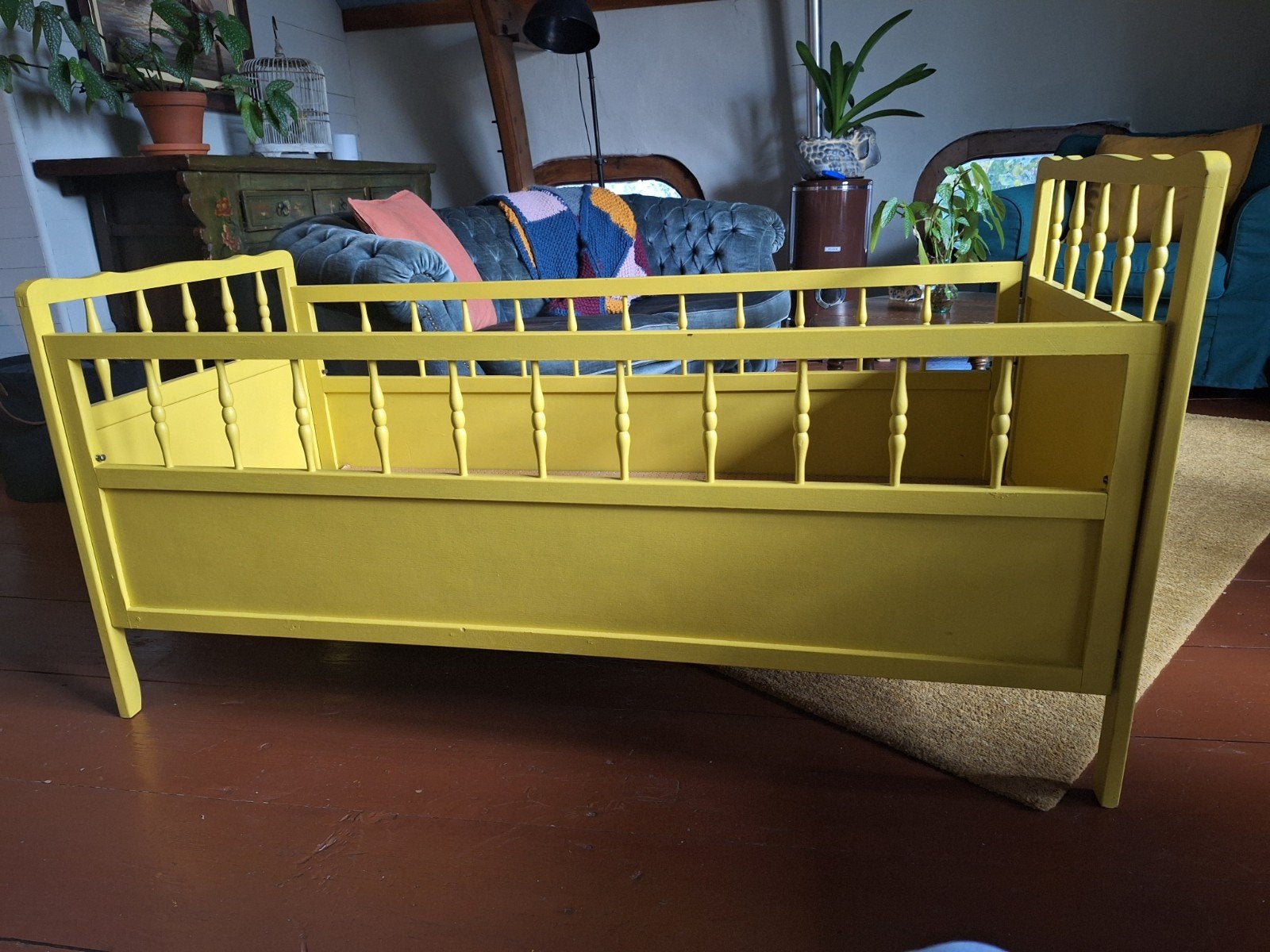 jaren 60 peuter/kleuter ledikantje, Ophalen, Gebruikt, Lattenbodem, Minder dan 140 cm
