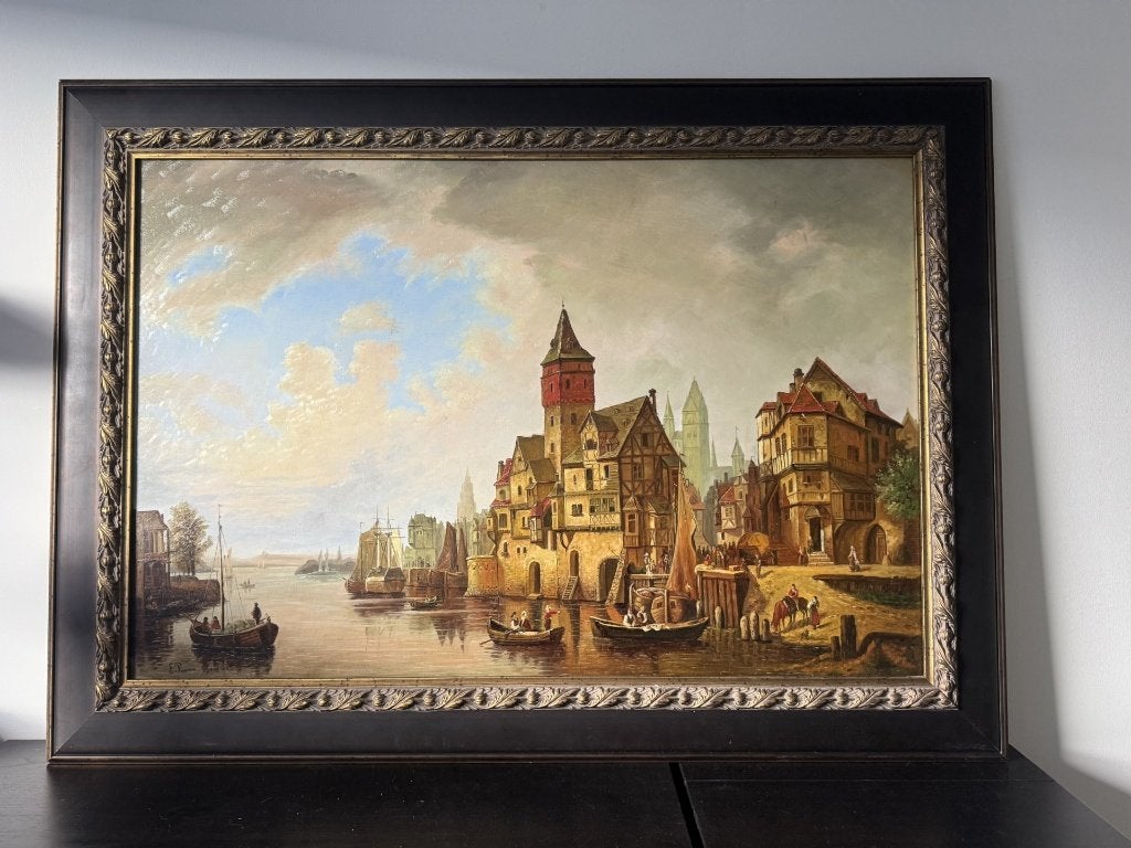 Elias Pieter van Bommel (Dutch, 1819–1890), Bijzondere lijst, Doek, Impressionistisch, Ophalen of Verzenden