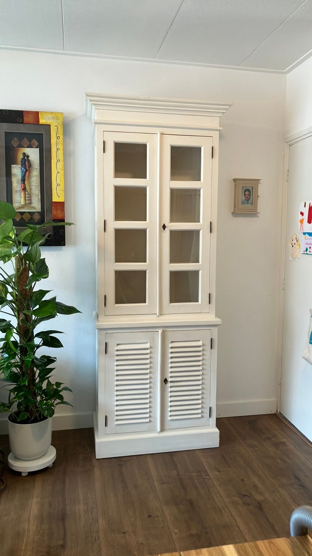 Buffet kast wit/creme, Huis en Inrichting, Kasten | Buffetkasten, Ophalen, Gebruikt, 200 cm of meer, 50 tot 100 cm
