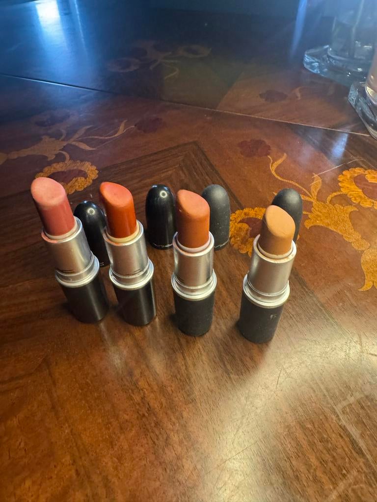MAC lipsticks set van 4, Gebruikt, Ophalen of Verzenden, Make-up, Overige kleuren