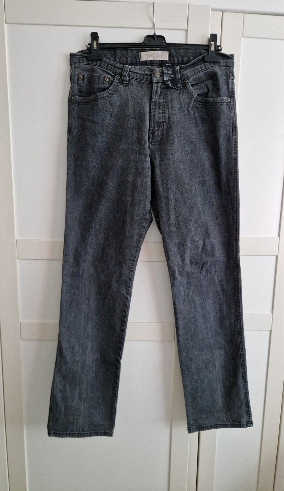 grijze stretch spijkerbroek heren w36 L34, Kleding | Heren, Angelo Litrico, Ophalen of Verzenden, Zo goed als nieuw, Grijs