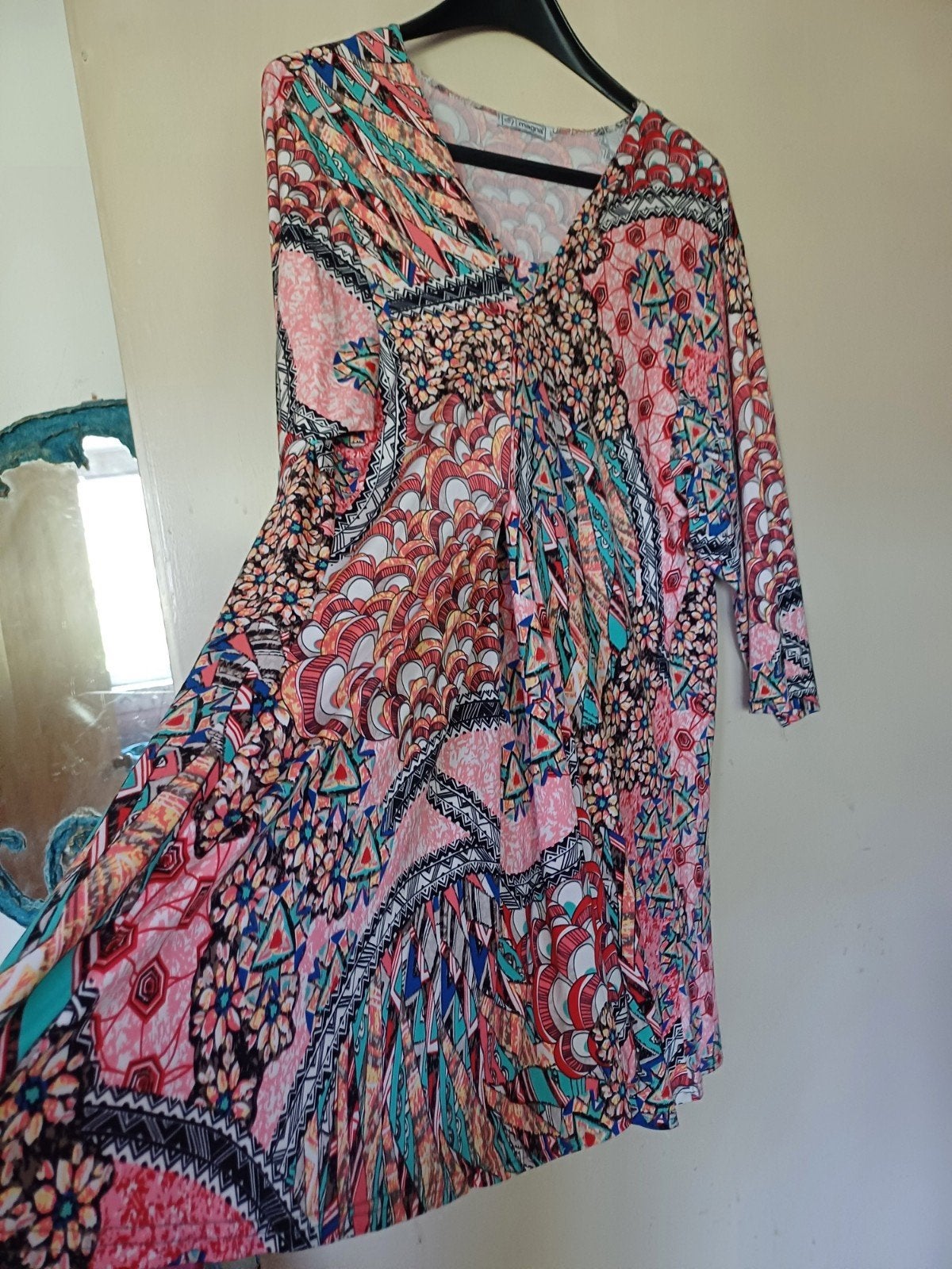 Magna tuniek jurk luchtig en zacht maat xl xxl kleurrijk, Ophalen of Verzenden, Zo goed als nieuw, Maat 46/48 (XL) of groter, Roze
