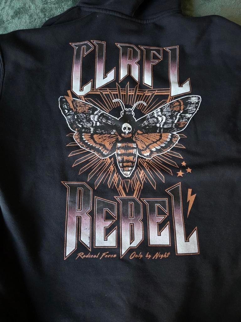 Colourful Rebel hoodie met glitterprint - Maat XS, Kleding | Dames, Zwart, Colourful Rebel, Ophalen of Verzenden, Zo goed als nieuw