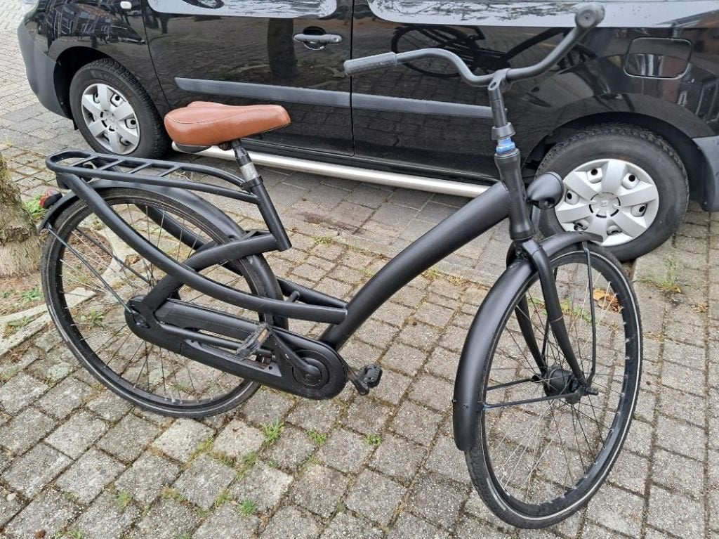 Stijlvolle zwarte stadsfiets, Terugtraprem, 50 tot 53 cm, Ophalen, Overige merken