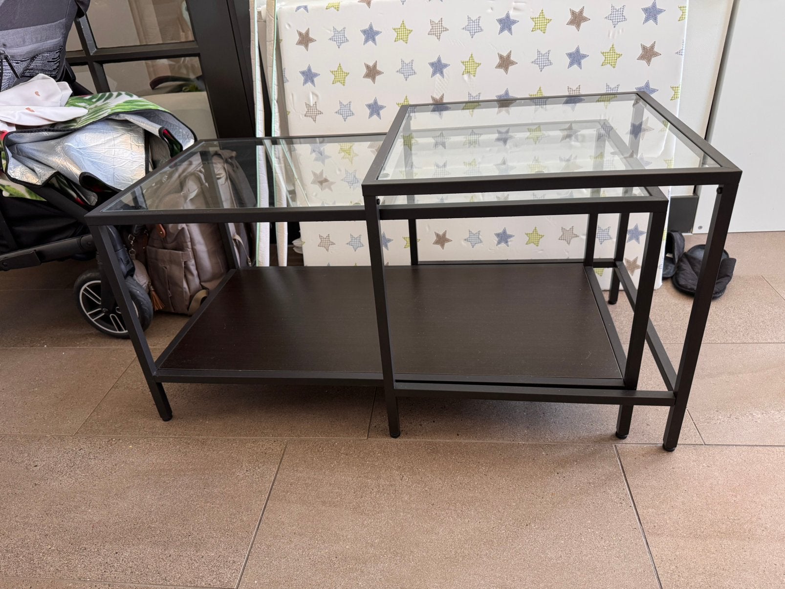 Nesting coffee tables, Ophalen, 50 tot 100 cm, Modern, Glas