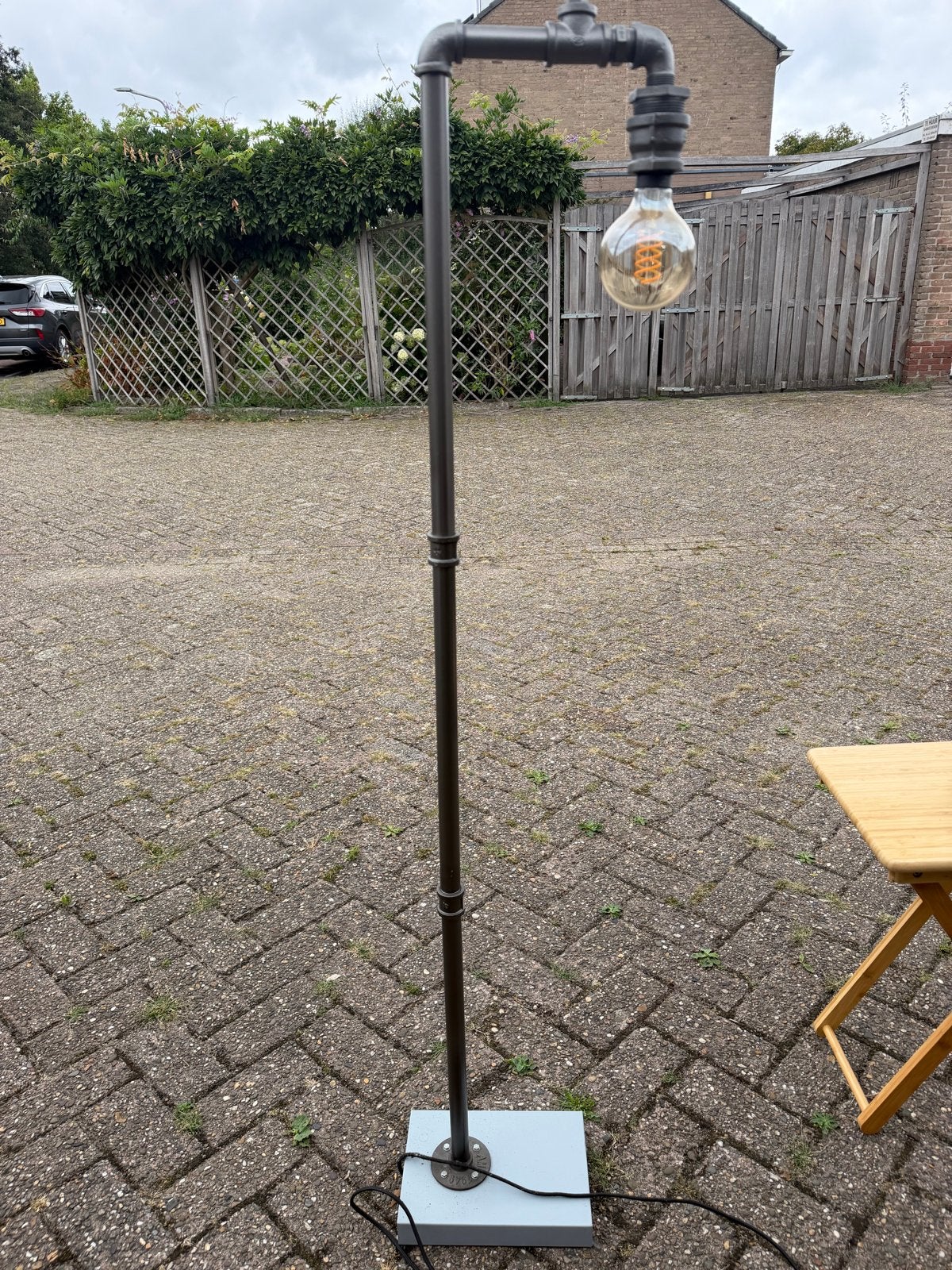 Set van 2 Industriële Lampen: Vloerlamp en Tafellamp, Ophalen, 100 tot 150 cm, E27 (groot), Zo goed als nieuw