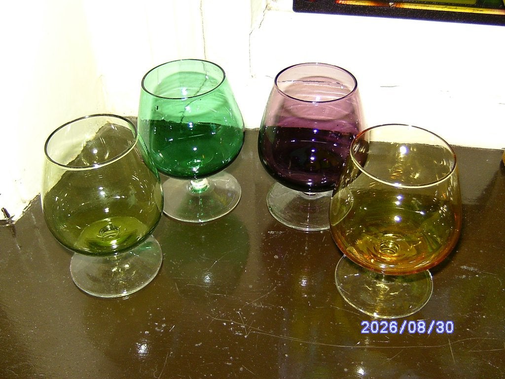 brandy cognac S 2 glazen Max Verboeket type Carnaval Leerdam, Verzamelen, Glas en Borrelglaasjes, Ophalen of Verzenden, Gebruikt