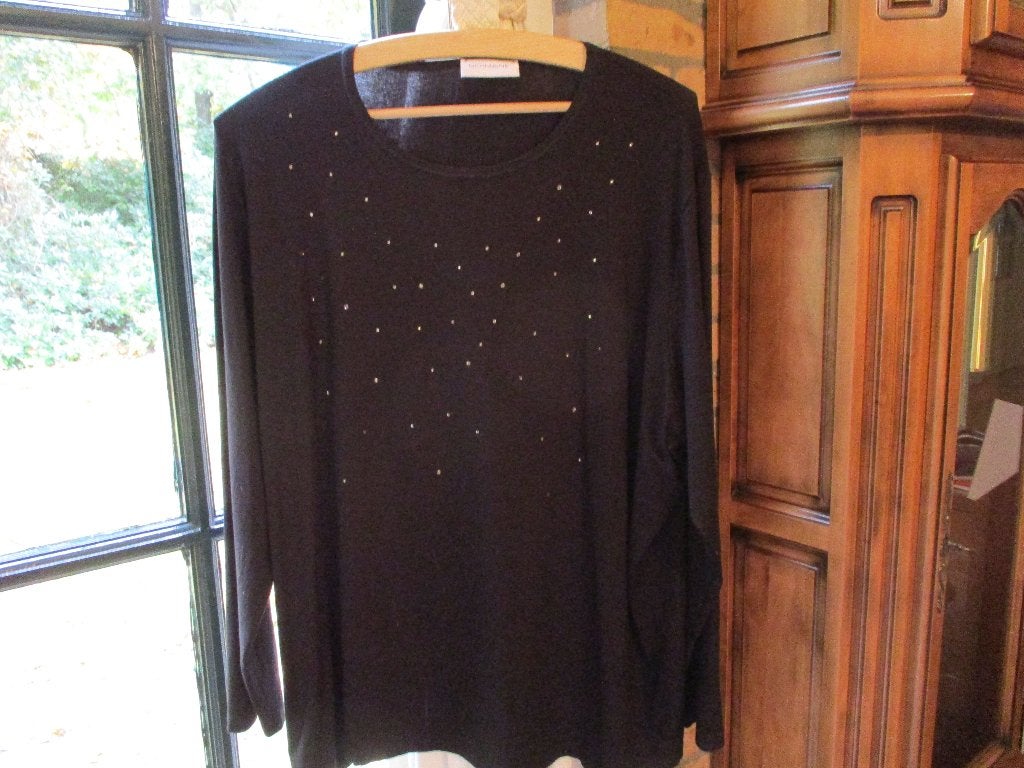 mj/GERMAINE/top/maat 48/lange mouw /STRETCH, Verzenden, Zwart, Shirt of Top, Zo goed als nieuw