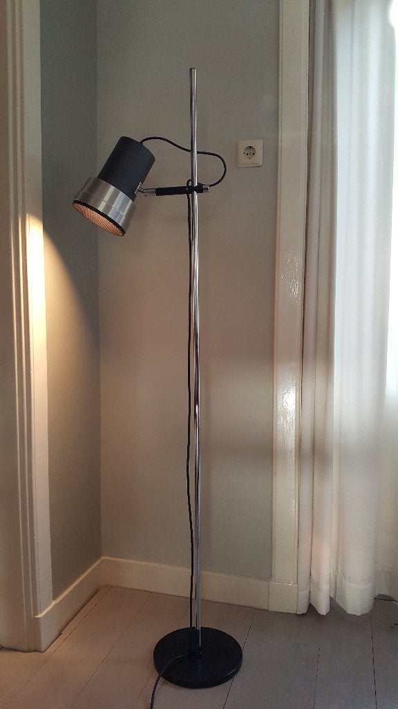 HERDA - Industriële Vloerlamp - Vintage jaren 60-70, Ophalen, Gebruikt, E27 (groot), Industrieel Vintage