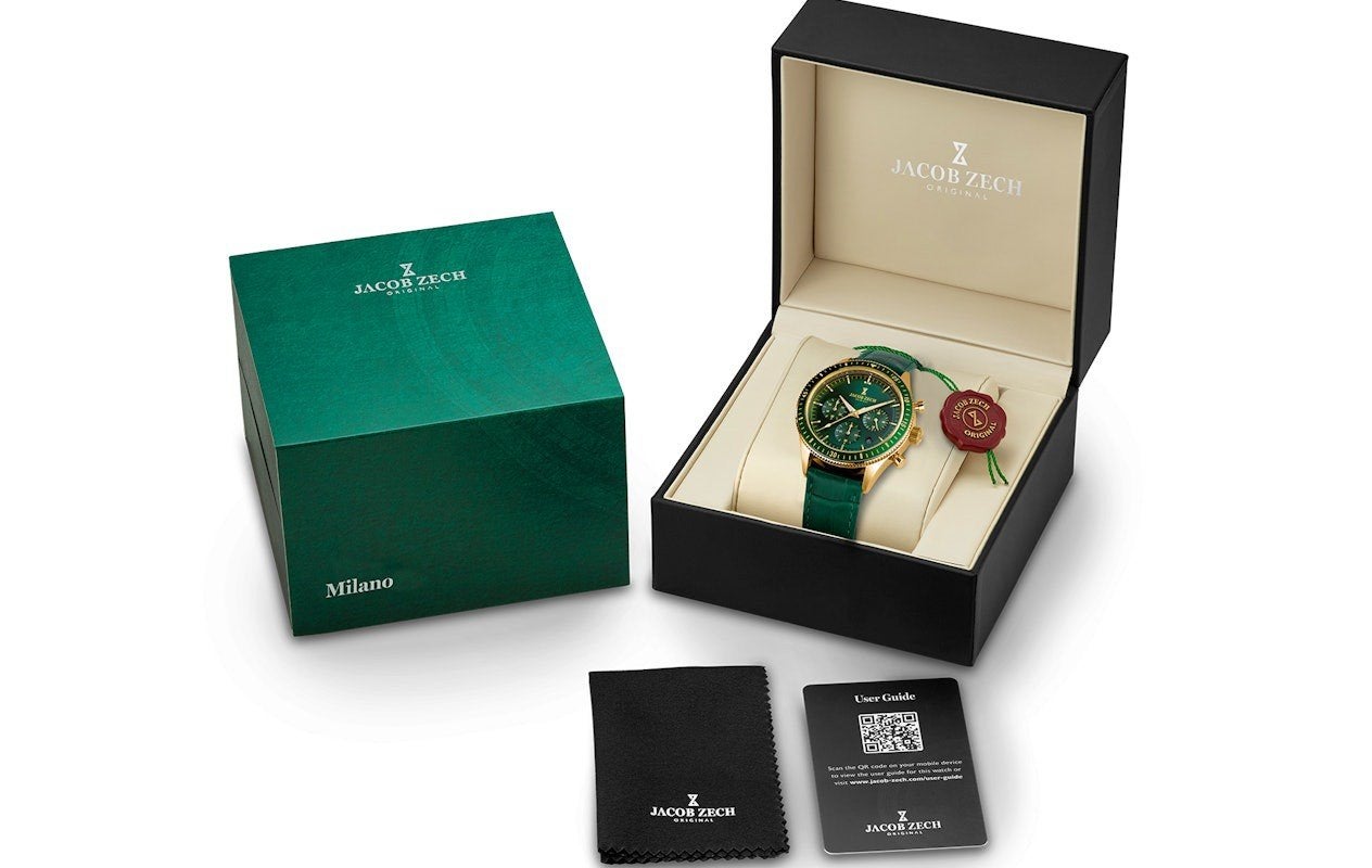 JACOB ZECH MILANO HERENHORLOGE, Overige merken, Staal, Met bandje, Polshorloge