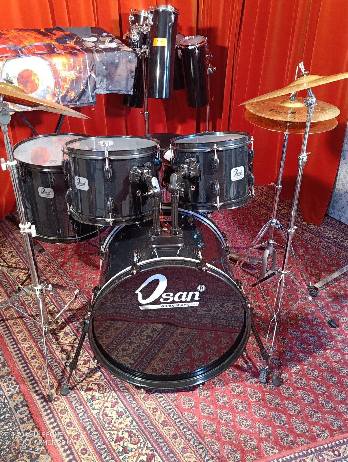 Osan drumkit compleet of los met pearl statief, Ophalen of Verzenden, Zo goed als nieuw, Drums of Percussie