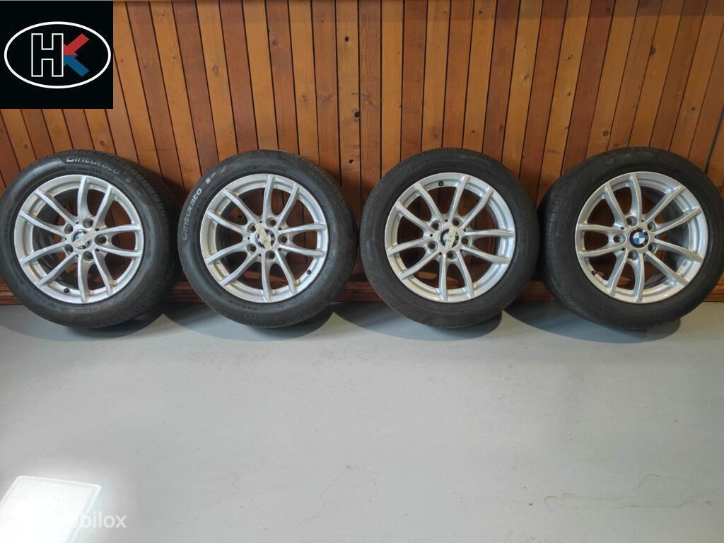 Lichtmetaal 16" BMW set zomerbanden i.g.st. 1serie 205/55-16, Auto-onderdelen, Banden en Velgen, Ophalen, Gebruikt, 16 inch, Banden en Velgen