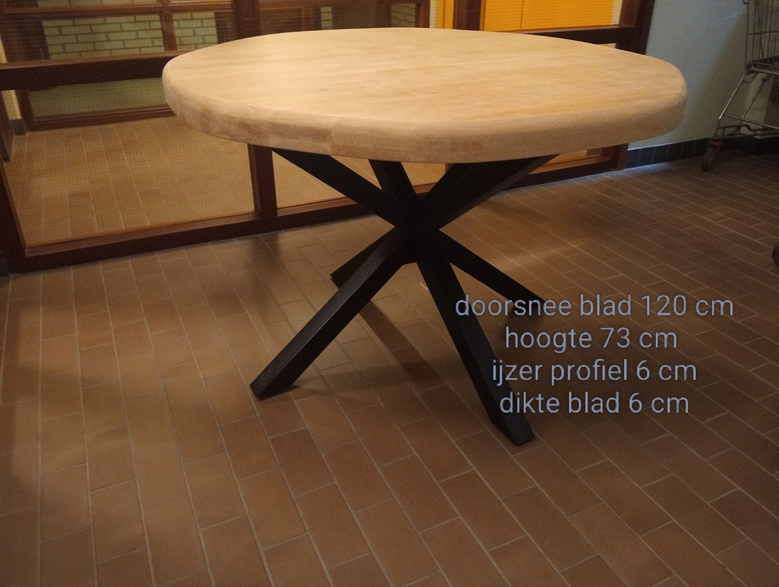 eiken eettafel, Huis en Inrichting, Ophalen, 200 cm of meer, 50 tot 100 cm, Zo goed als nieuw