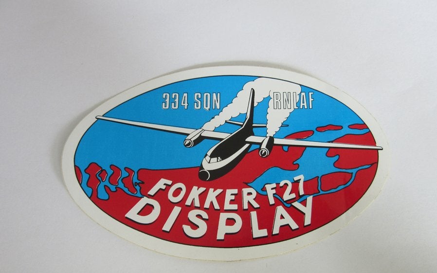 334 Squadron sticker Fokker F27 display, Verzenden, Luchtmacht, Nederland, Overige typen