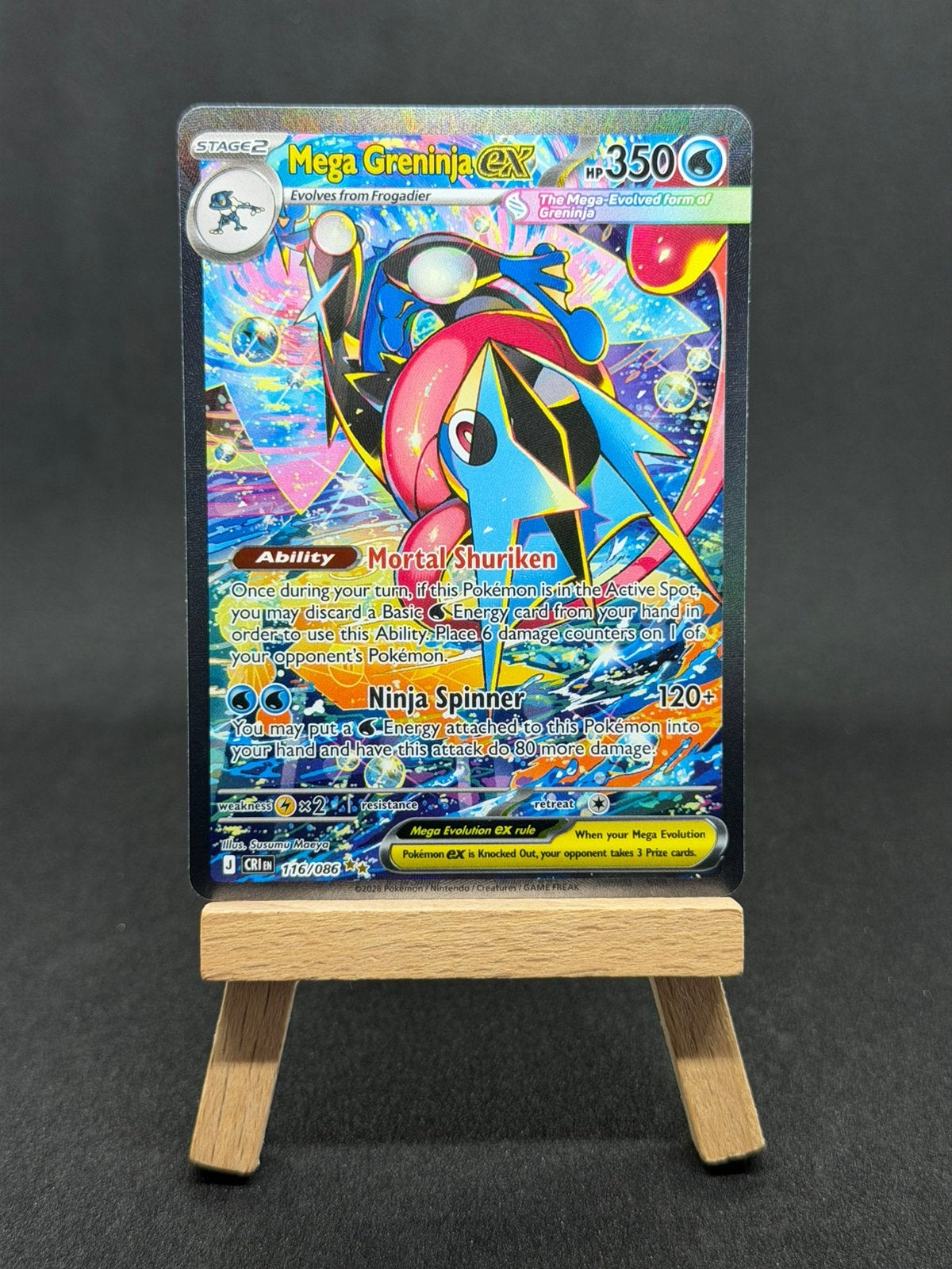 Pokémon TCG Mega Greninja ex CRI 116 | Special Illus. Rare, Ophalen of Verzenden, Zo goed als nieuw