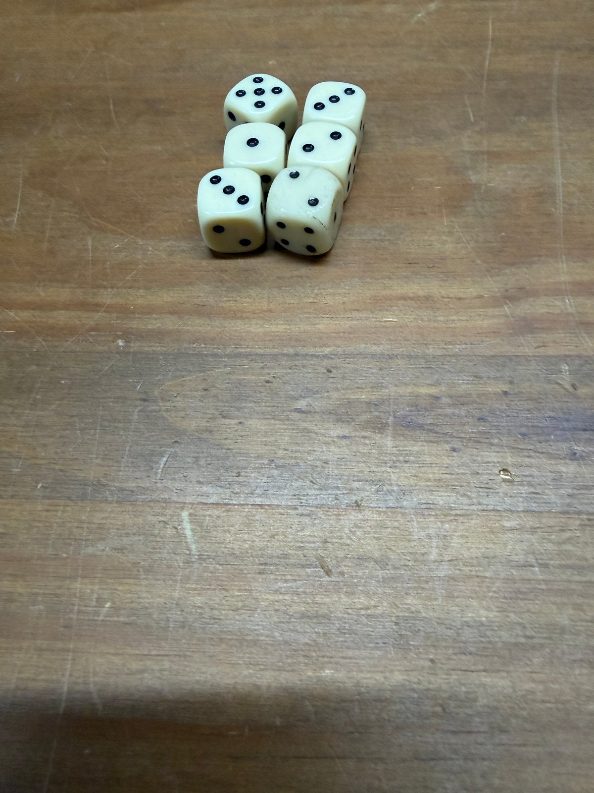 Set van 6 witte dobbelstenen, Ophalen of Verzenden, Gebruikt