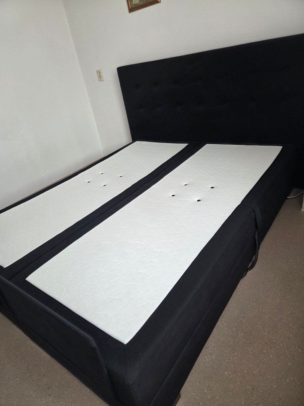Elektrische boxspring - Zwart - Tweepersoons, Ophalen, Gebruikt, Zwart, Tweepersoons