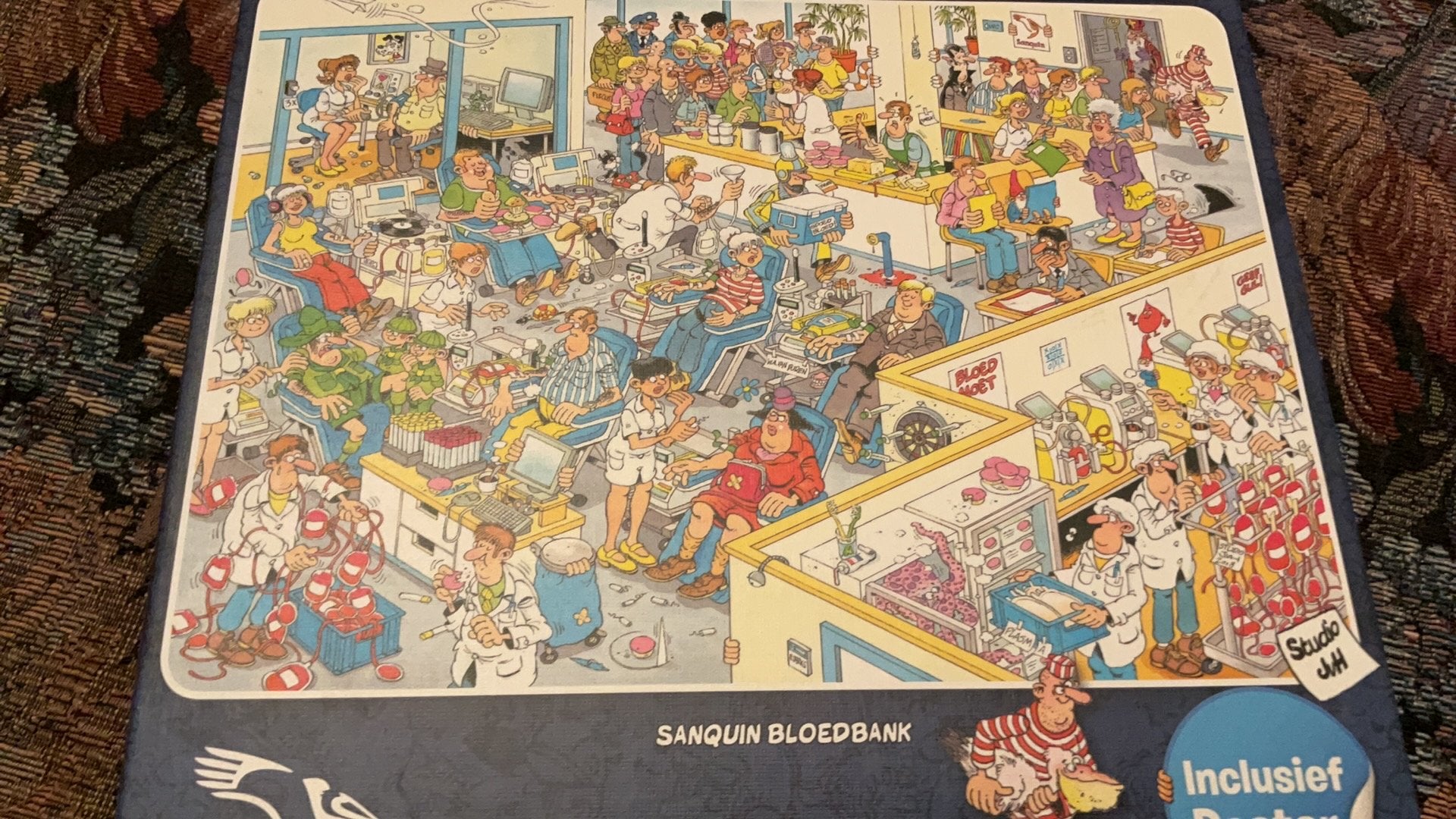 J v haasteren puzzel 500 st. Sanquin Bloedbank, Ophalen of Verzenden, 500 t/m 1500 stukjes, Zo goed als nieuw