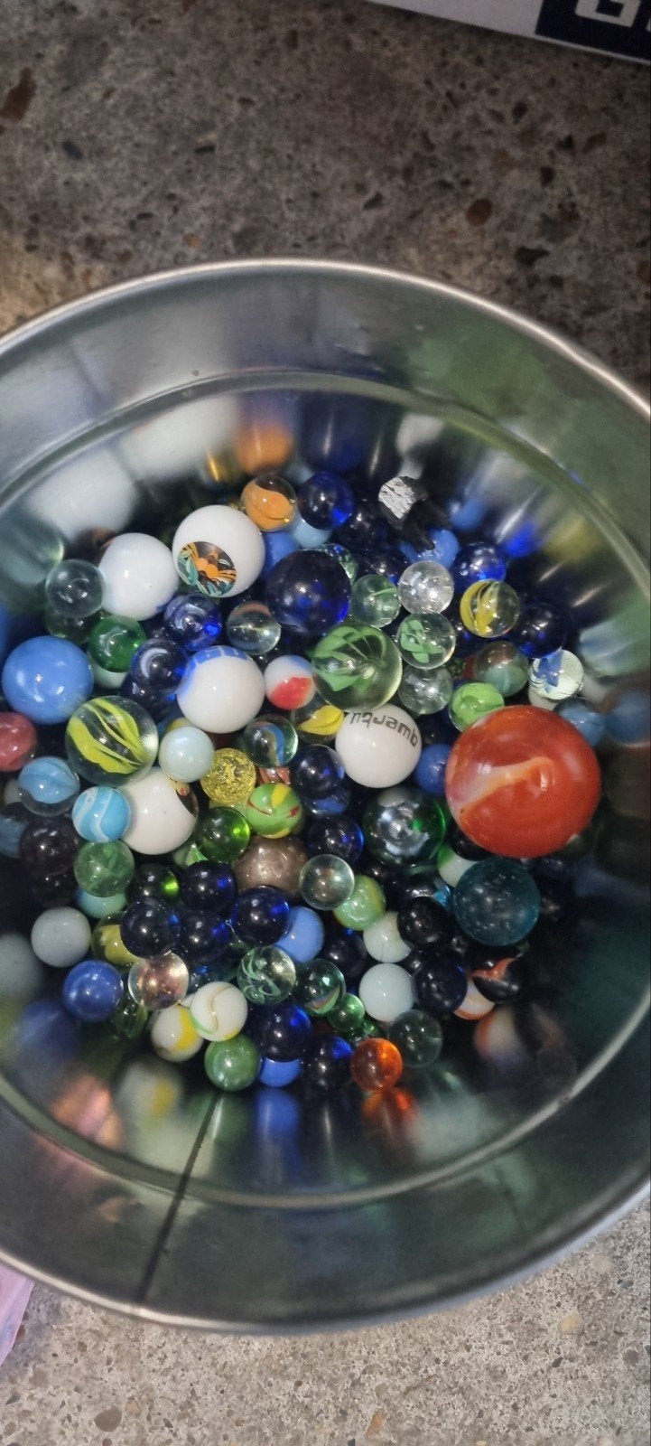 Chupa Chups emmer met diverse knikkers, Verzamelen, Ophalen, Gebruikt