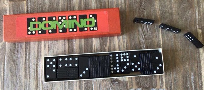 Vintage Domino spel van Jumbo in originele doos, Een of twee spelers, Ophalen of Verzenden, Gebruikt