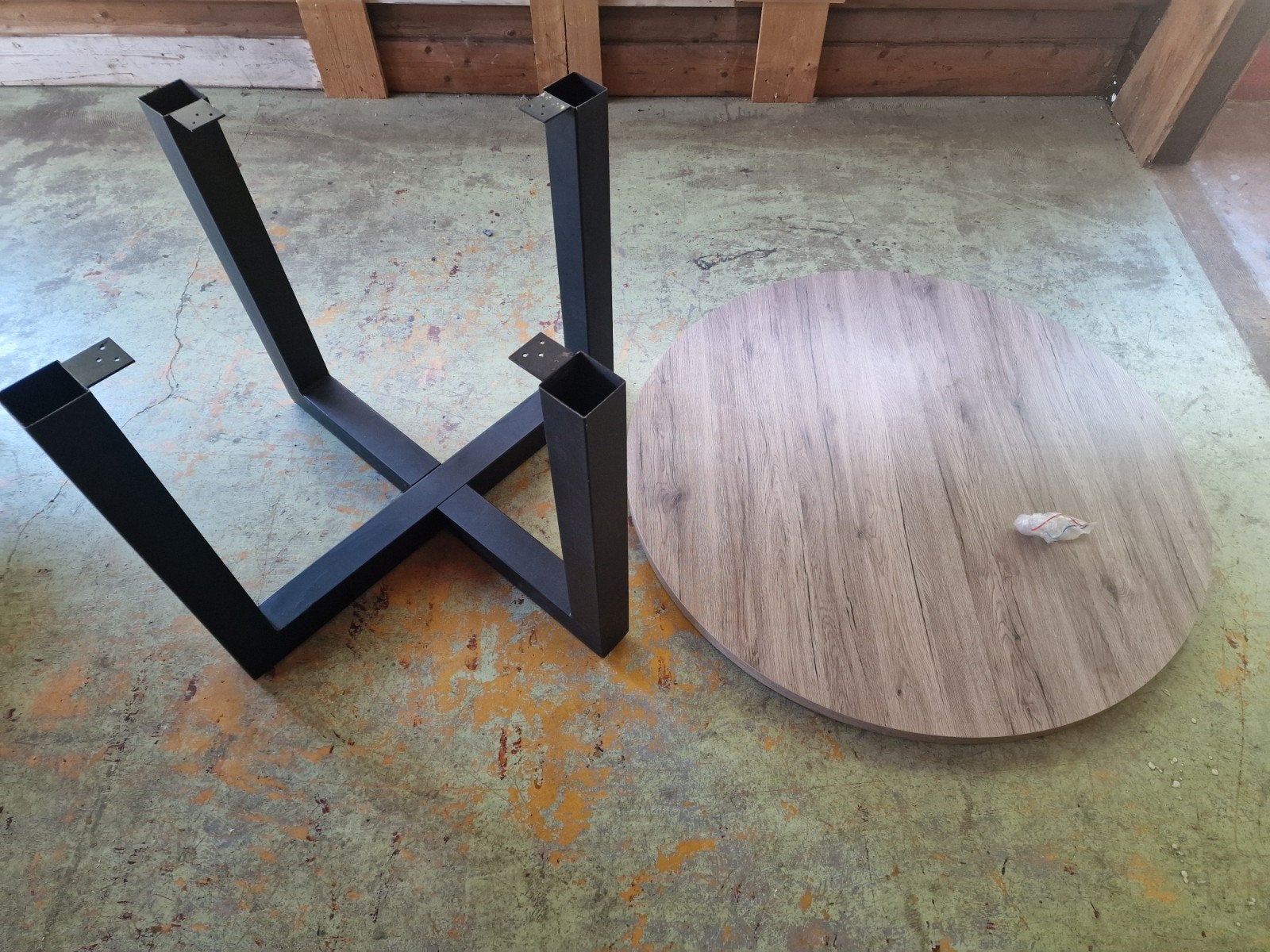 Tafel: 1.20x90, echt als nieuw!, steigerhout motief laminaat, Huis en Inrichting, Tafels | Eettafels, 100 tot 150 cm, Rond, Ophalen of Verzenden