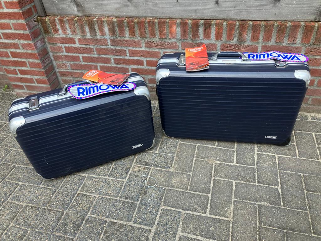 RIMOWA Limbo vintage koffer set nachtblauw met sleutels 1993, Ophalen of Verzenden, Gebruikt