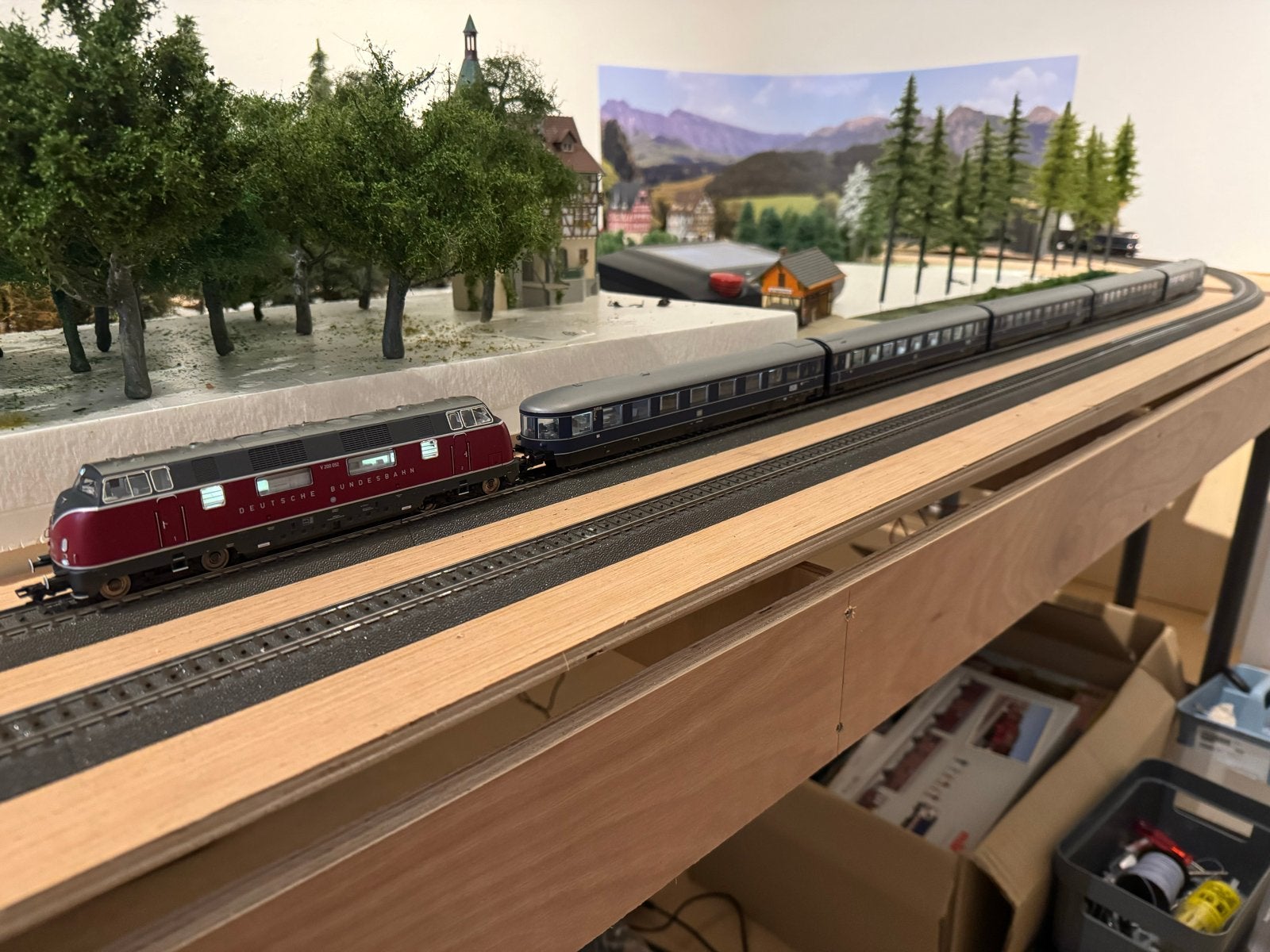 Märklin 42615 Rijtuigenset 'Blauer Enzian', Wisselstroom, Treinset, Ophalen of Verzenden, Zo goed als nieuw