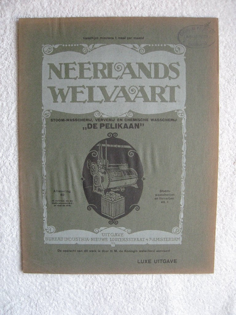 Neerlands Welvaart Stoom-Wasscherij, Ververij De Pelikaan, Tony de Ridder, Ophalen of Verzenden, 20e eeuw of later, Gelezen